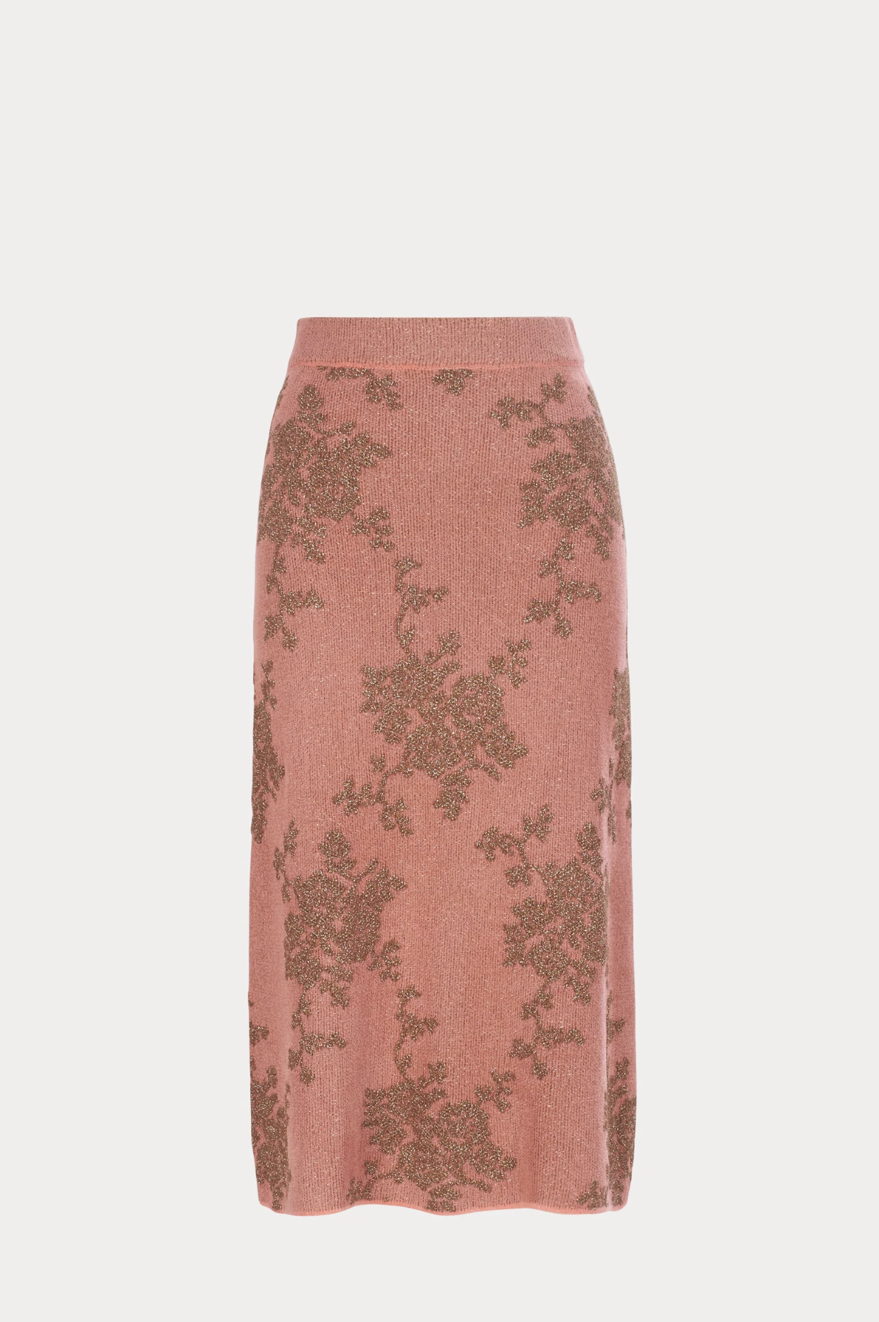 Broccada Skirt in Melon Bronze Chenille Jacquard