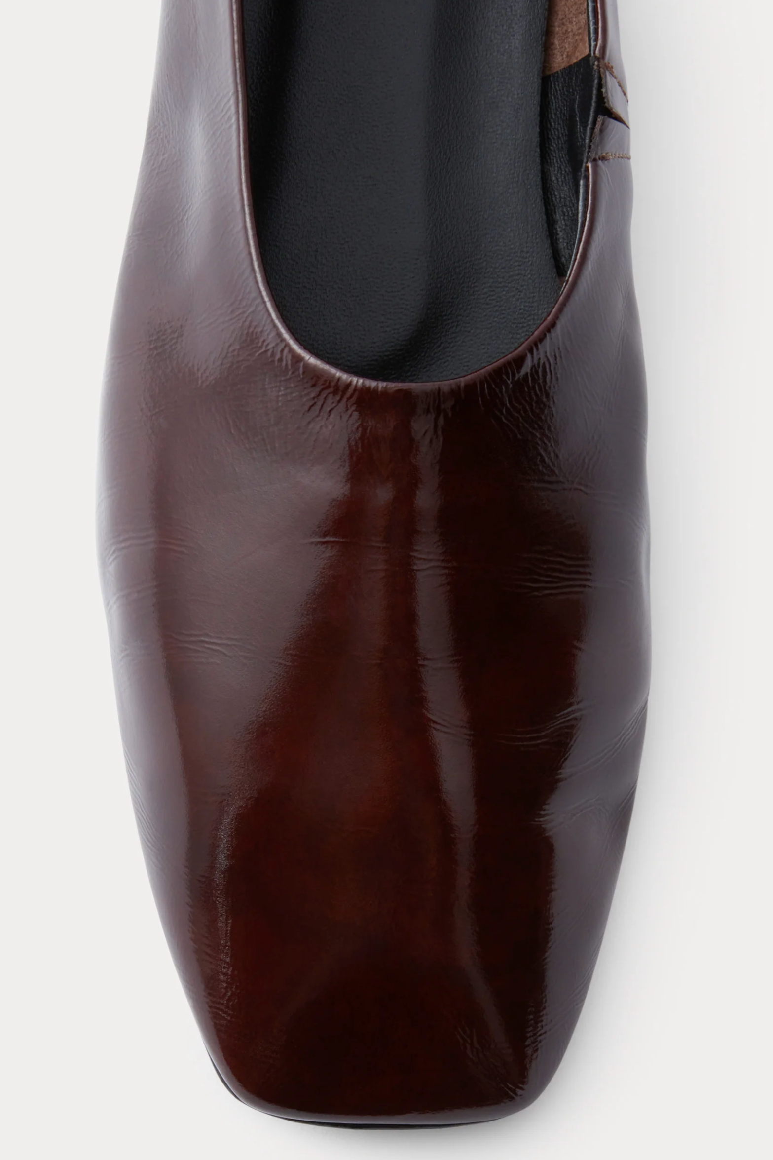Barral Flat in Chestnut Crinkle Patent