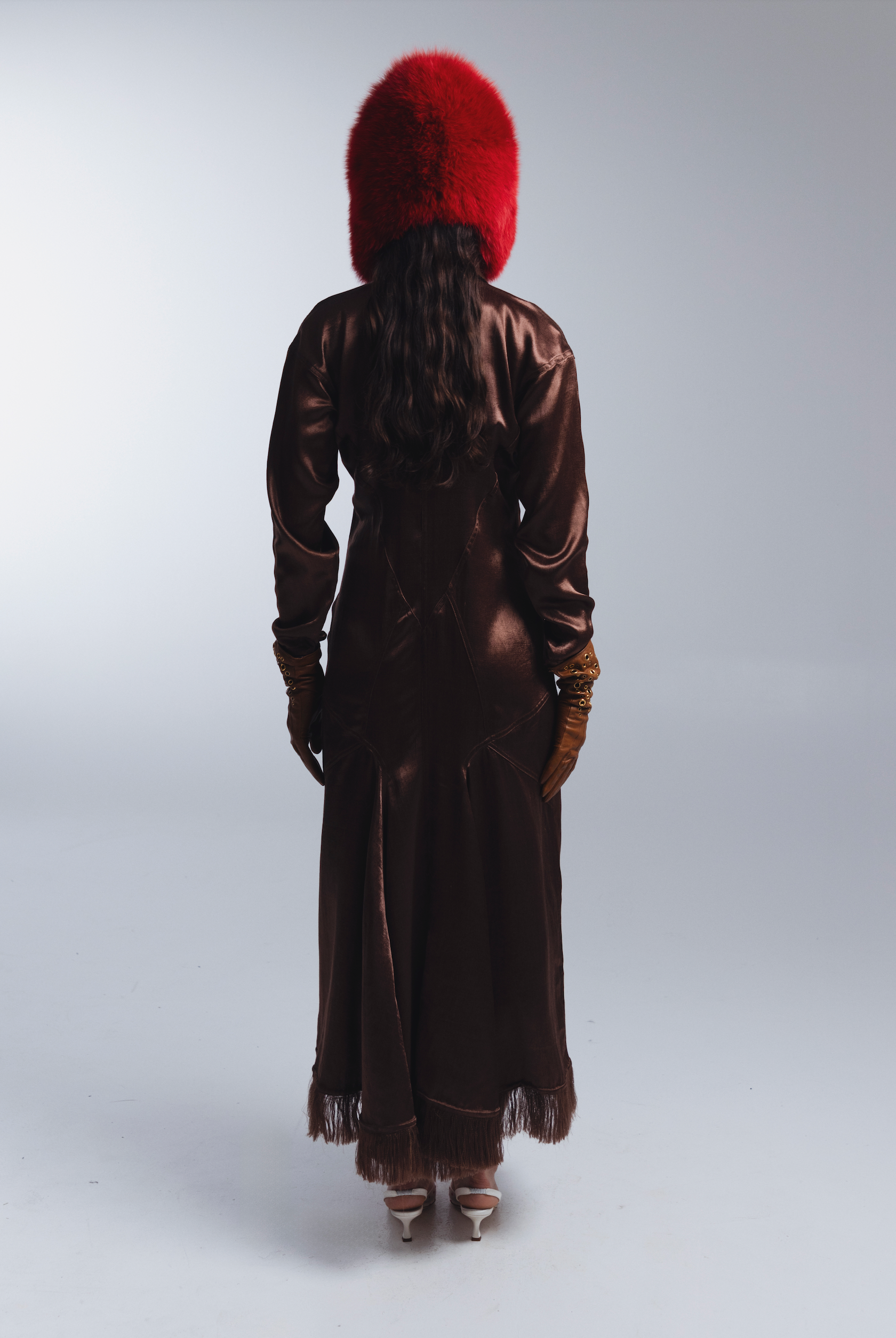 Silk Mashroo Appointment Dress in Dark Chocolate