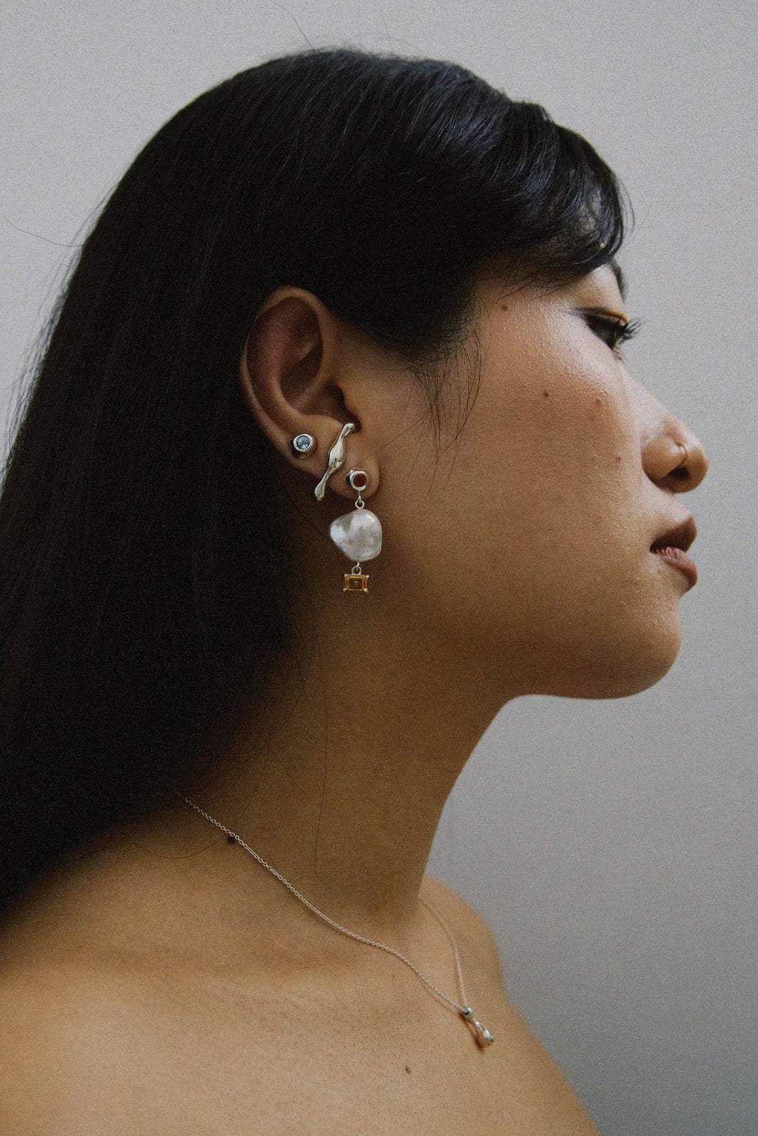 Kira Stud in Sterling Silver & Topaz