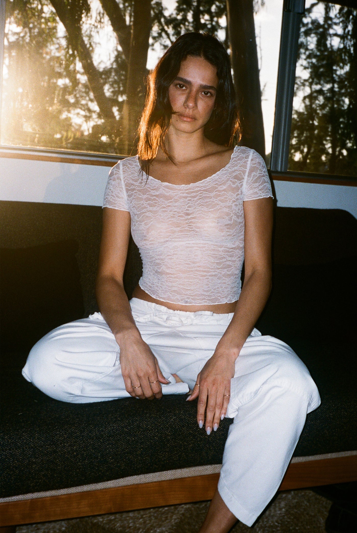 Lace Fresa Tee in Ivory