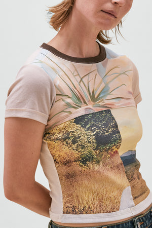 Lapped Baby Tee in Collage by ECKHAUS LATTA