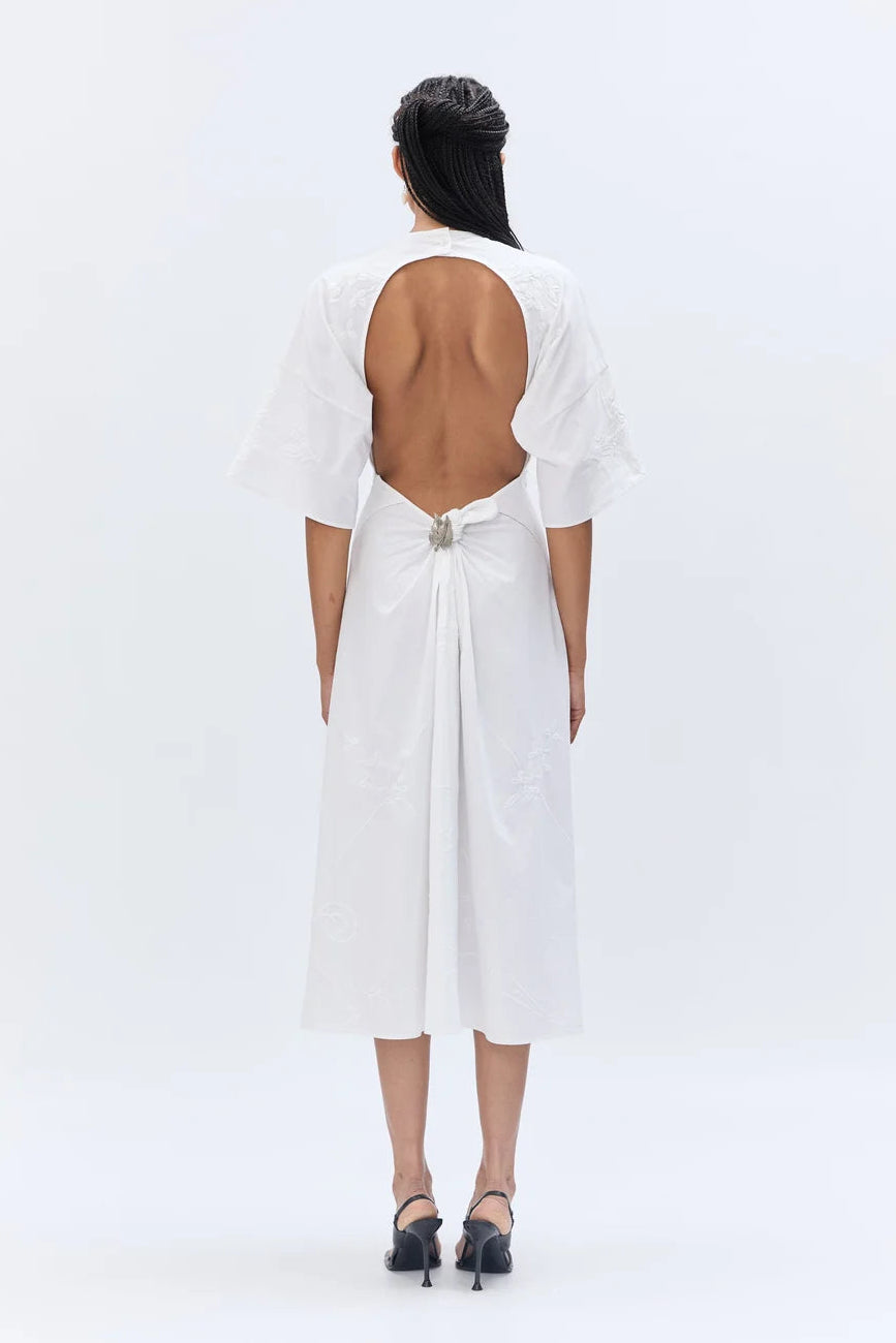 Napkin Ring Dress in Upcycled Off White