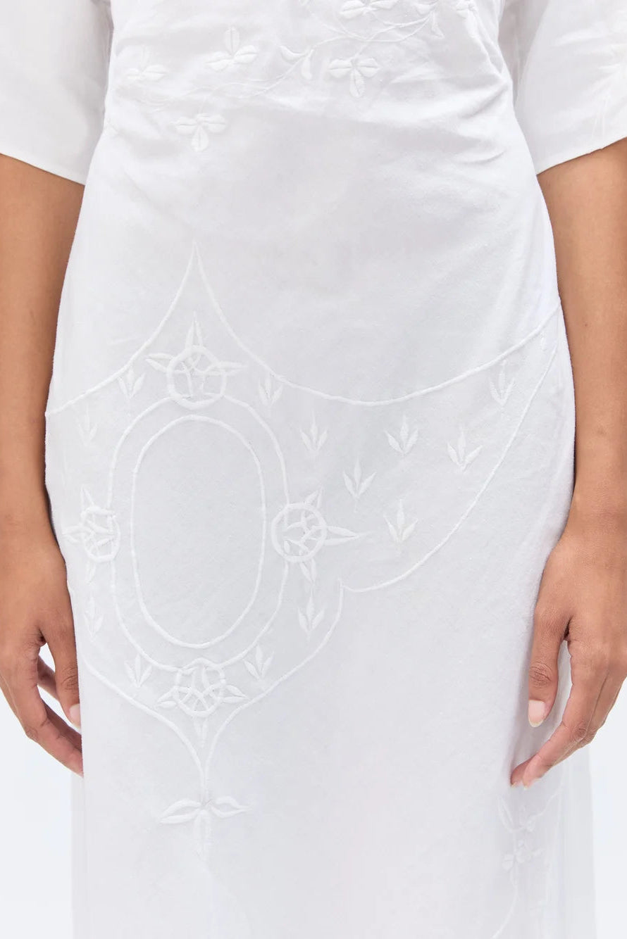 Napkin Ring Dress in Upcycled Off White