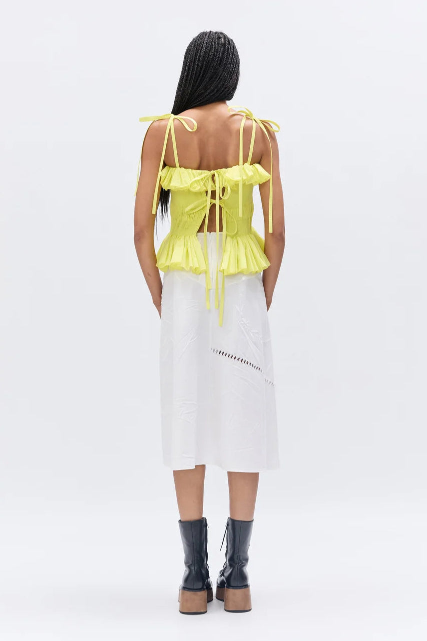 Flor Top in Yellow Silk