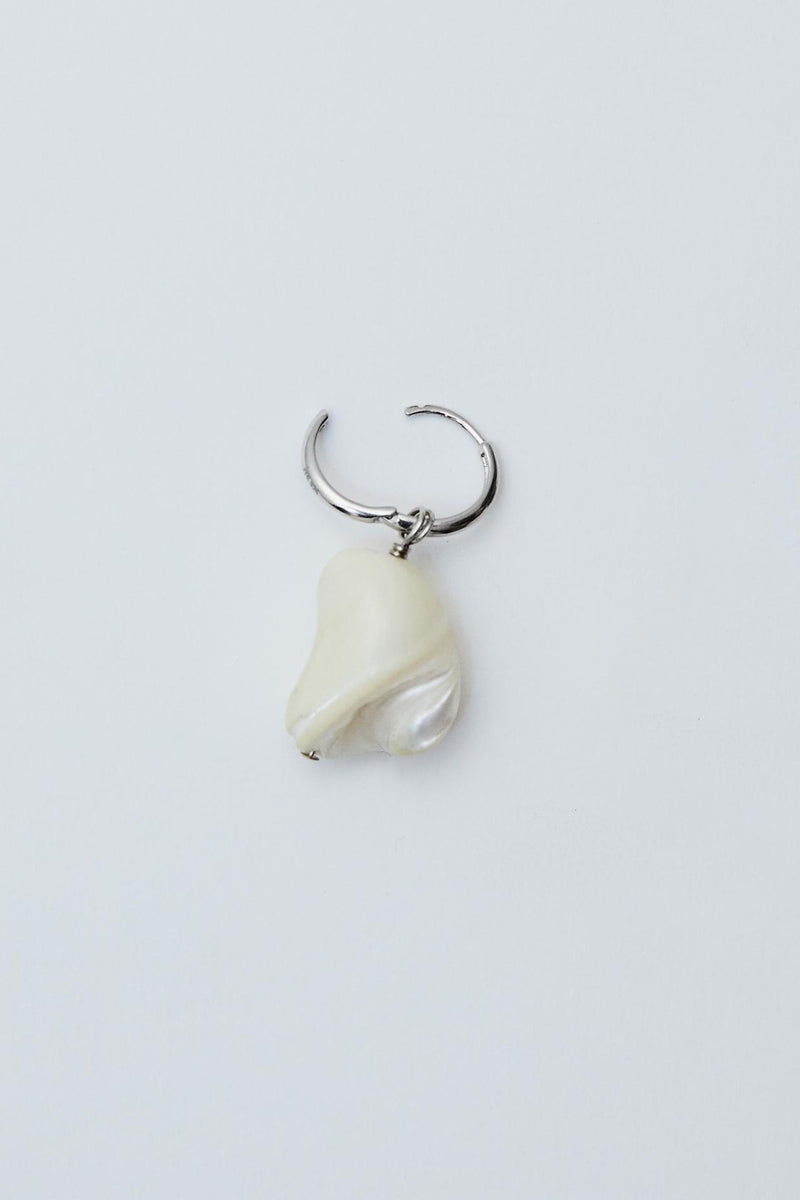 Baba Earring - White Mother of Pearl Swirl