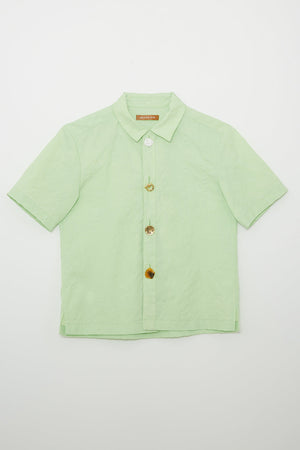 Marty Shirt in Apple Green Textured Viscose