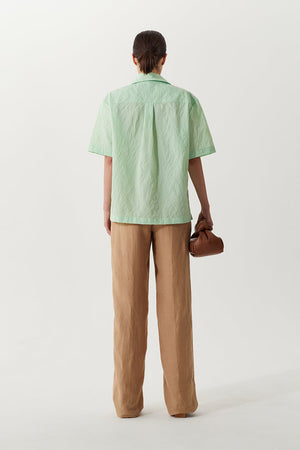 Marty Shirt in Apple Green Textured Viscose