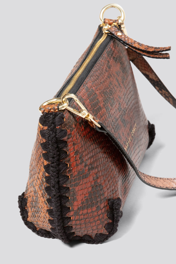 Marna Bag in Brown Multi Snake Print Leather