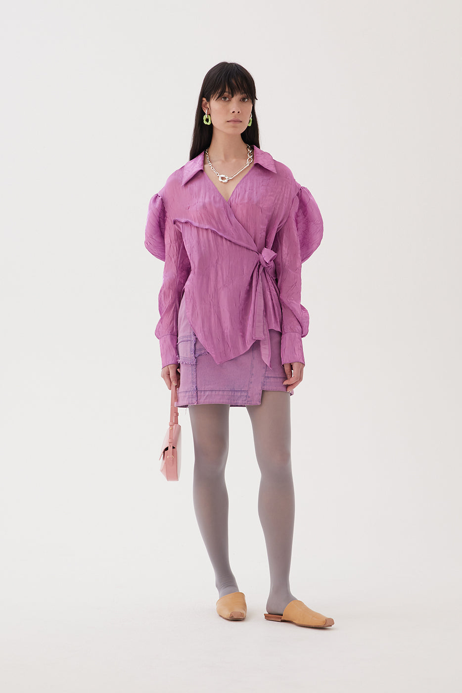 Yuri Shirt in Crinkle Lilac by Rejina Pyo