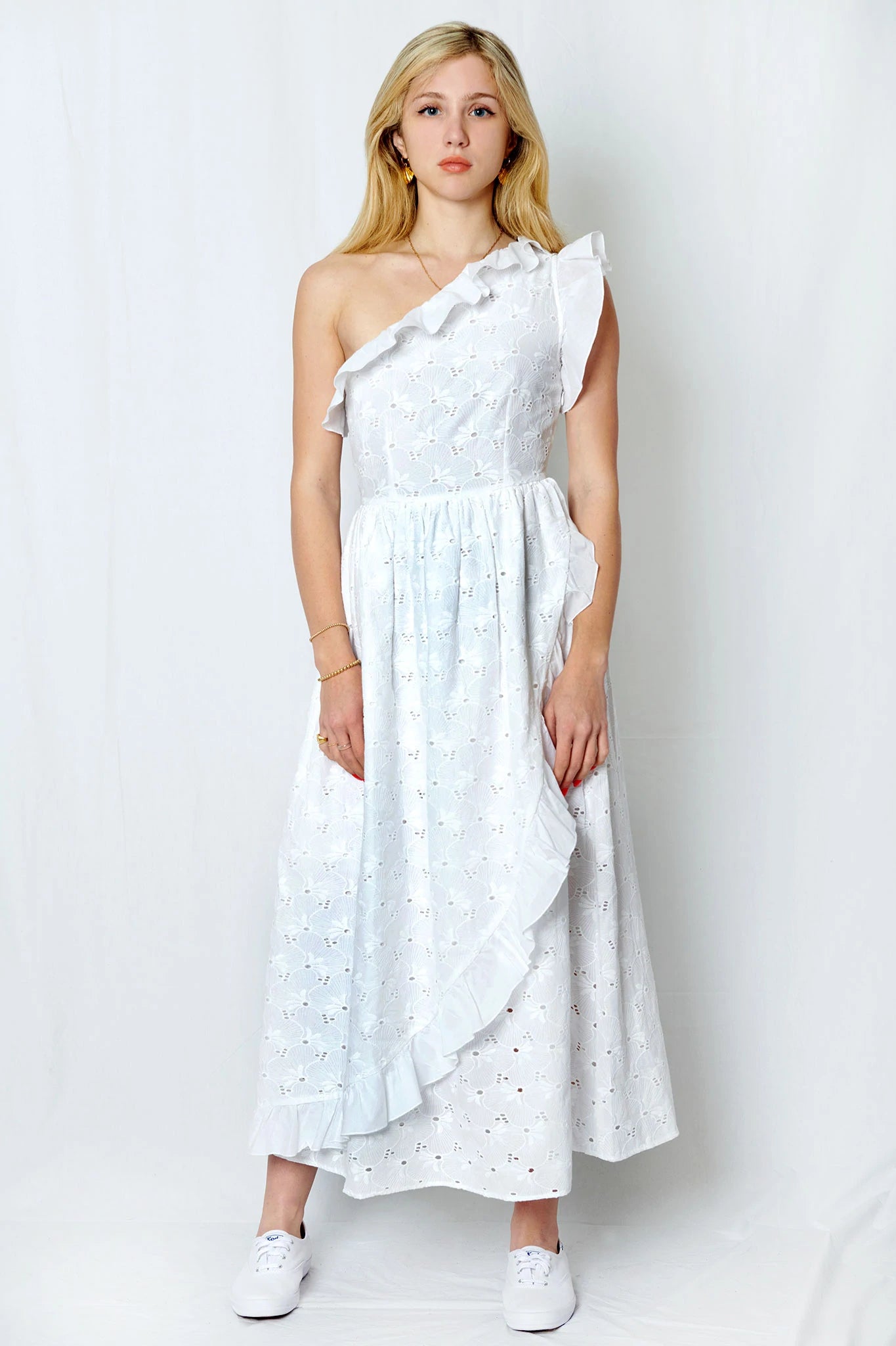 Jude Dress in White Broderie Anglaise by Batsheva