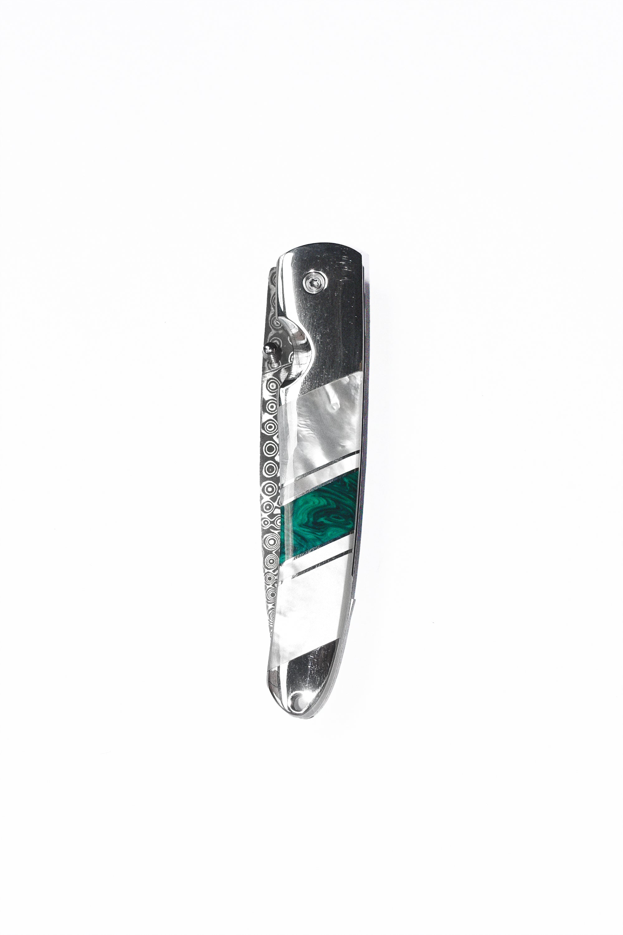 4" Pocket Knife in Malachite & Mother of Pearl
