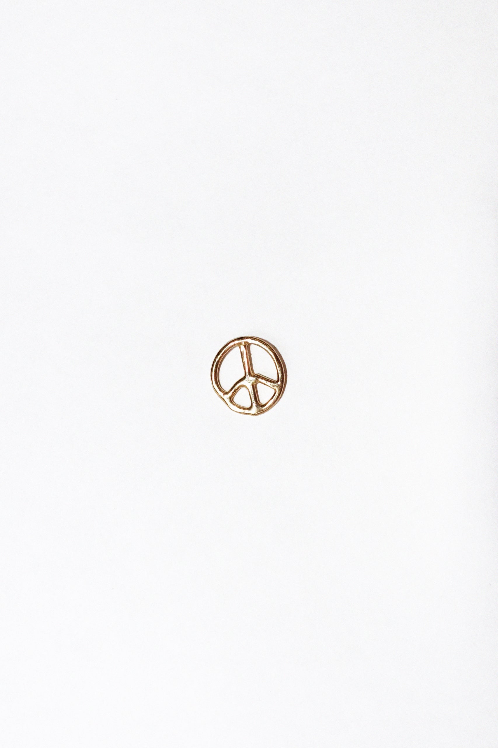 Peace Sign Stud in Gold