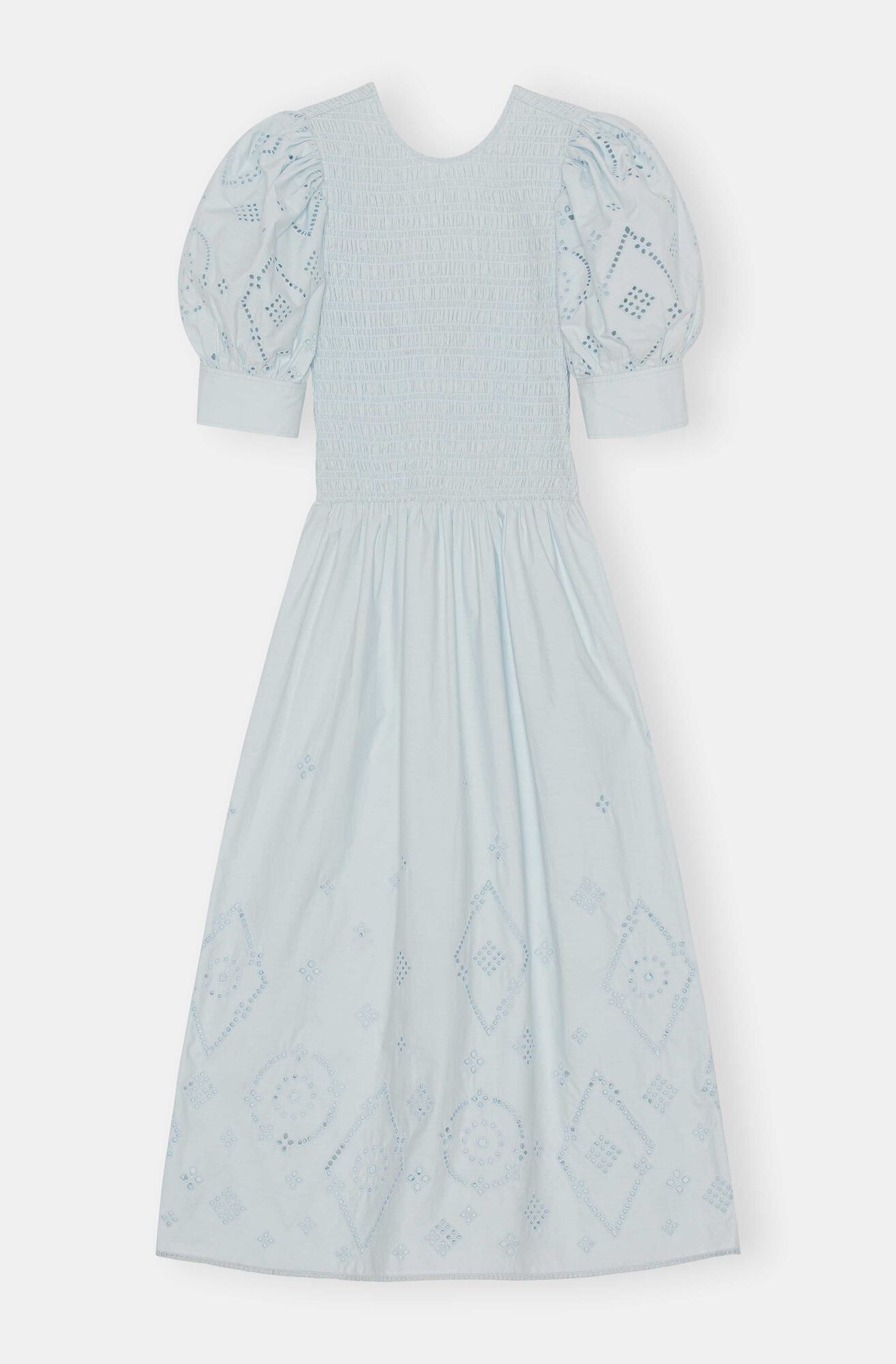 Broderie Anglaise Midi Dress in Illusion Blue