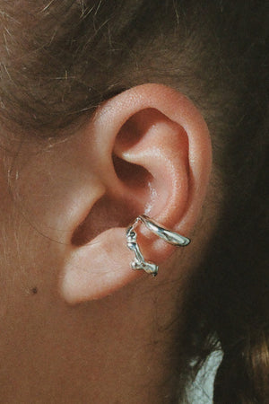 Lava Double Ear Cuff in Sterling Silver