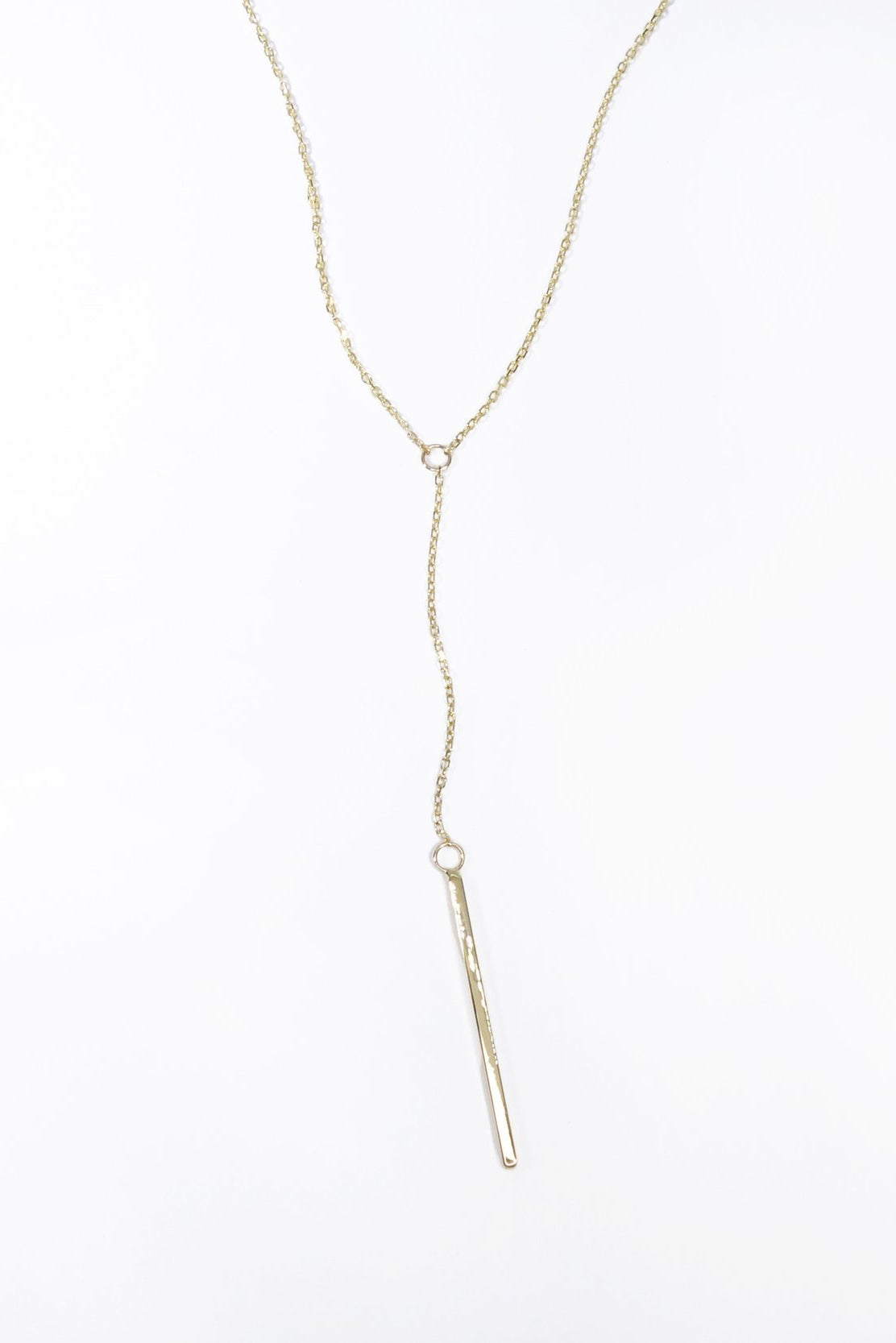 Linear Y Necklace in 14k Recycled Gold