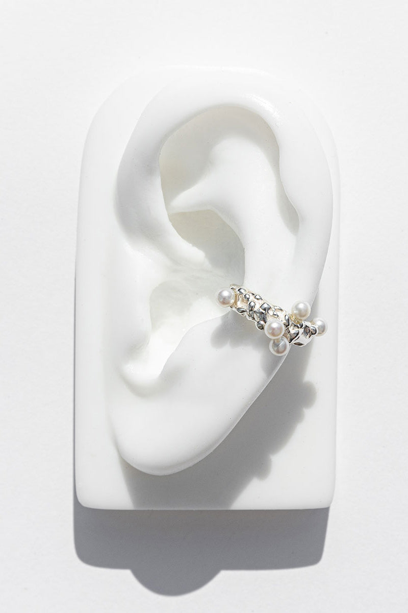 Roca Perla Ear Cuff in Sterling Silver