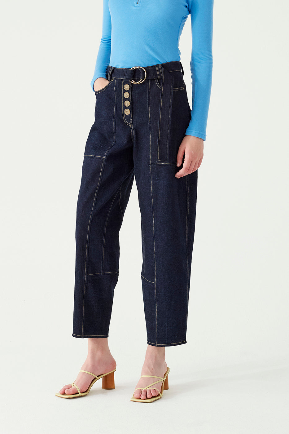 Dalia Jeans in Organic Cotton Indigo Denim by Rejina Pyo